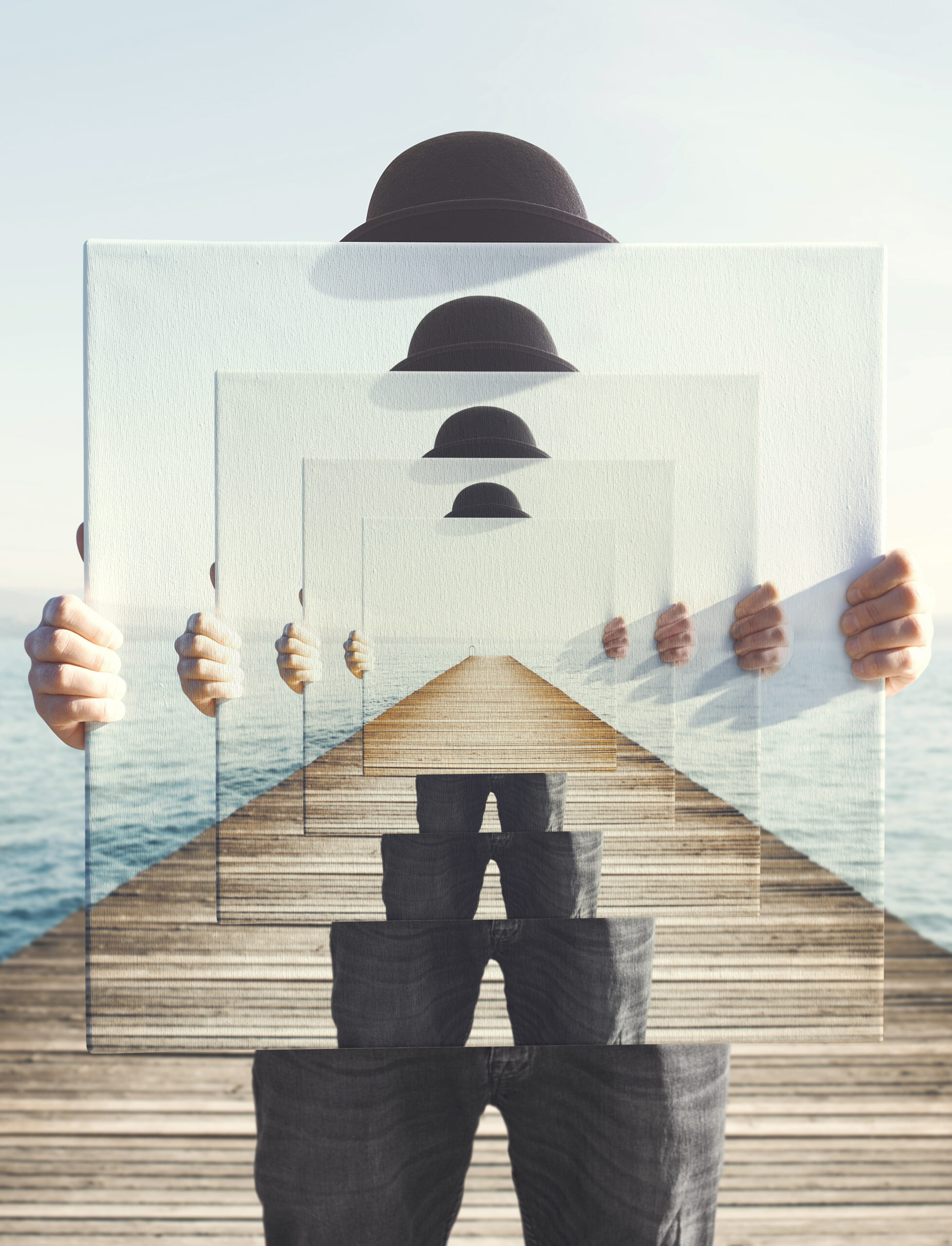 surreal enigmatic picture on canvas